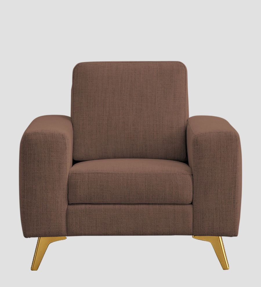 Quba Fabric 1 Seater Sofa In Latte Brown Colour - Febonic Living