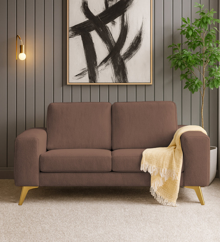 Quba  2 Seater Fabric Sofa - Latte Brown by Febonic Living
