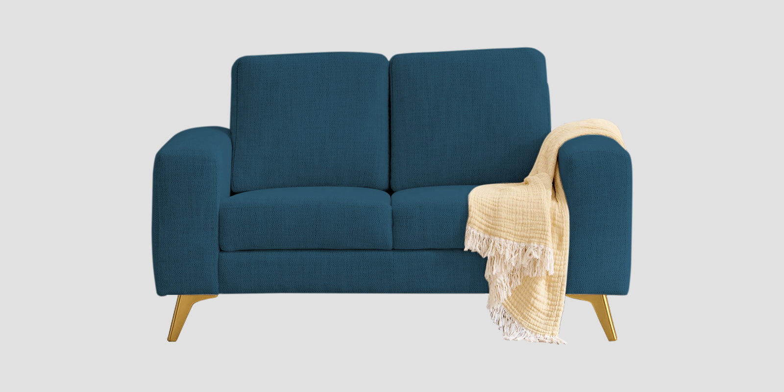 Quba Fabric 2 Seater Sofa In Eclipse Blue Colour