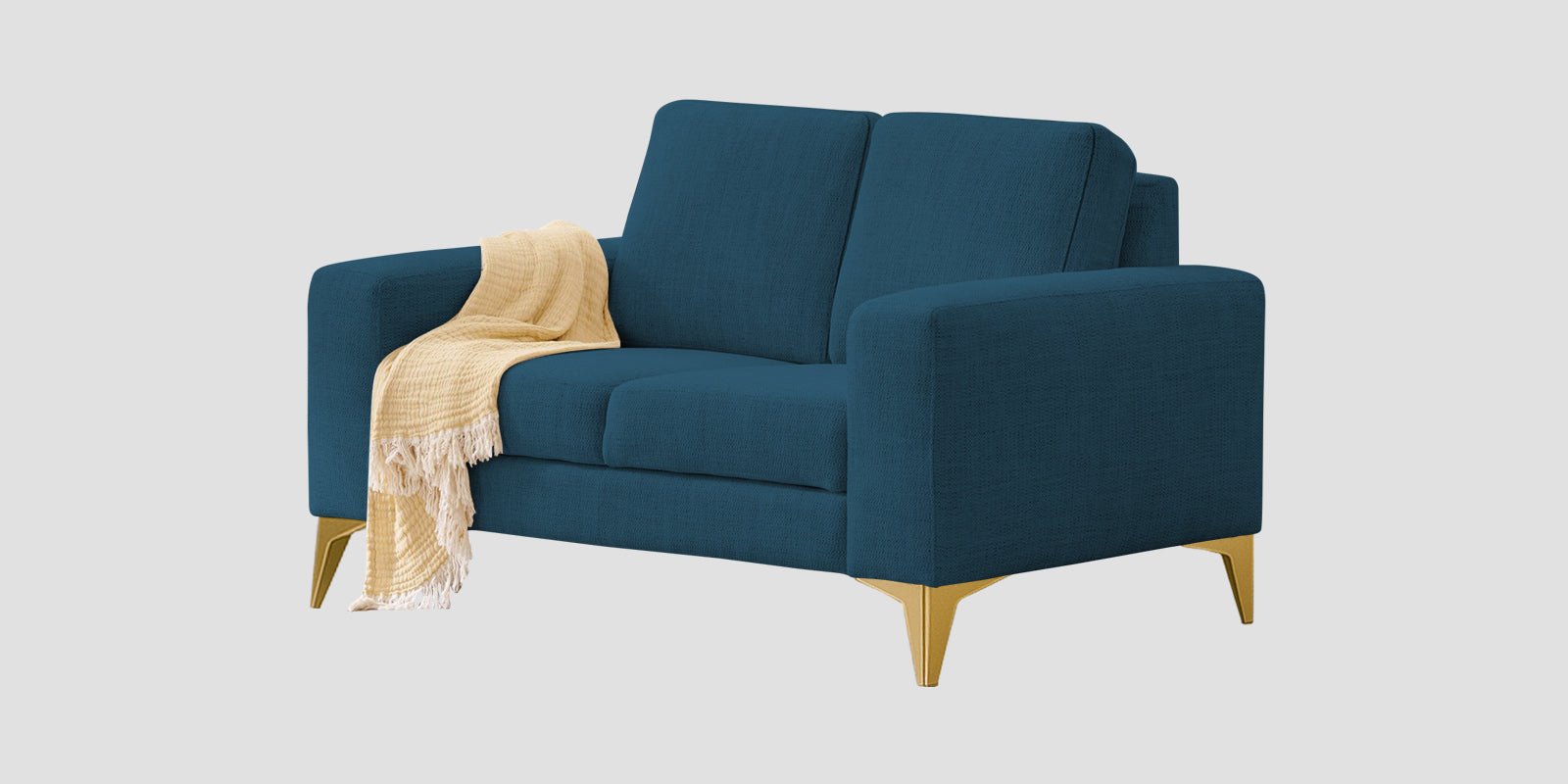 Quba Fabric 2 Seater Sofa In Eclipse Blue Colour