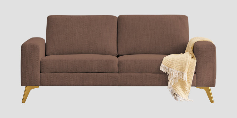 Quba Fabric 3 Seater Sofa In Latte Brown Colour - Febonic Living
