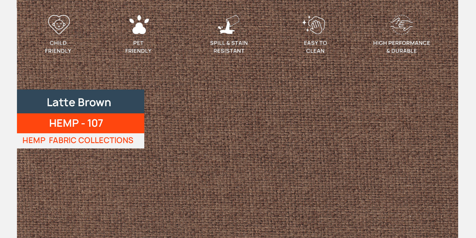 Quba Fabric 3 Seater Sofa In Latte Brown Colour