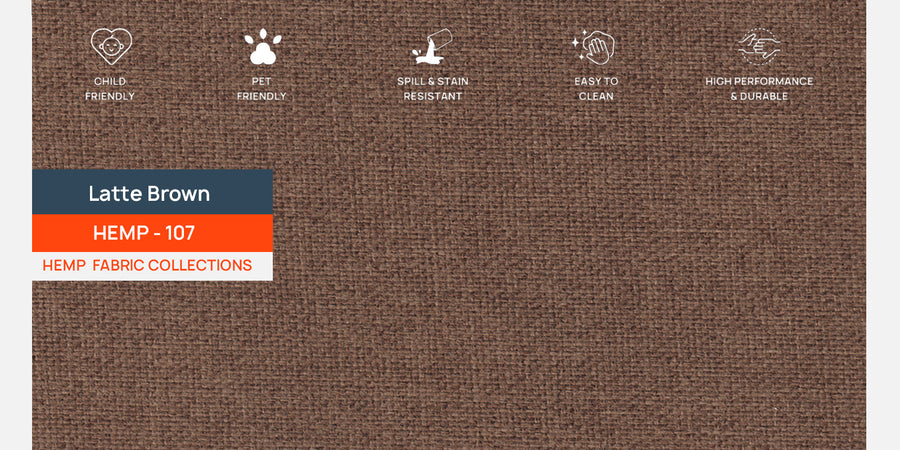 Quba Fabric 3 Seater Sofa In Latte Brown Colour - Febonic Living