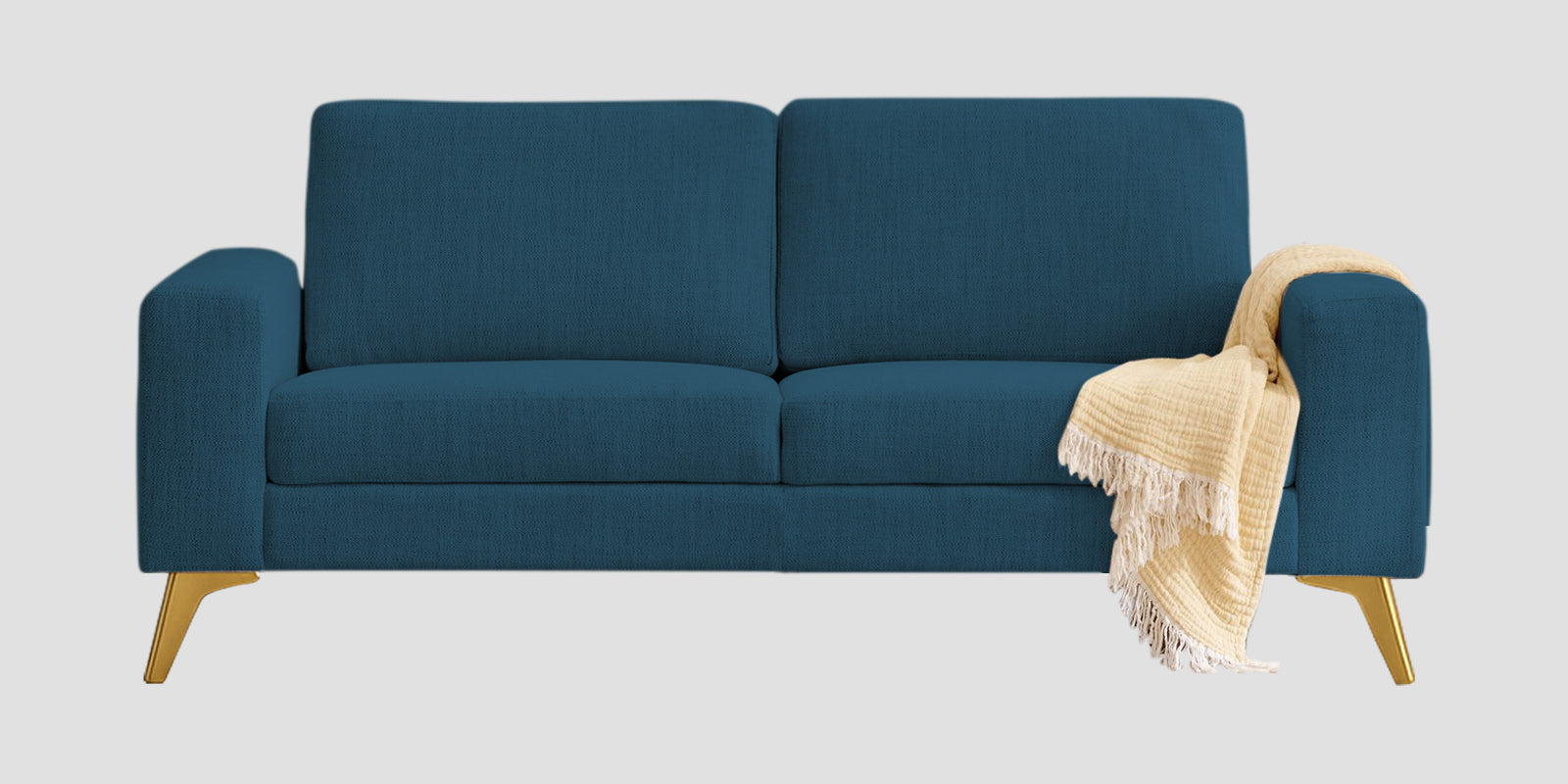 Quba Fabric 3 Seater Sofa In Eclipse Blue Colour