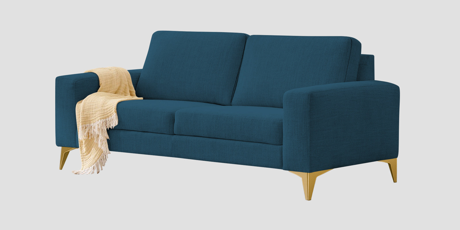 Quba Fabric 3 Seater Sofa In Eclipse Blue Colour