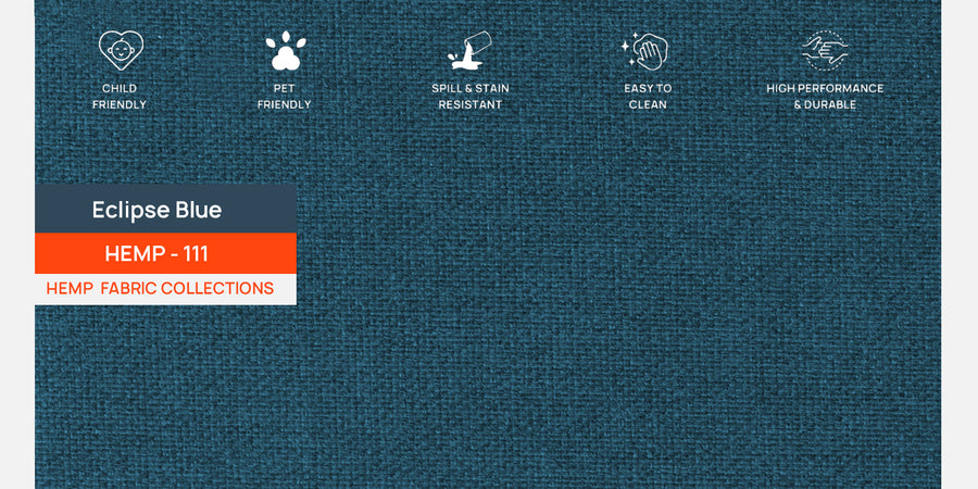 Quba Fabric 3 Seater Sofa In Eclipse Blue Colour - Febonic Living