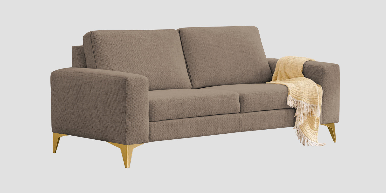 Quba Fabric 3 Seater Sofa In Nut Beige Colour