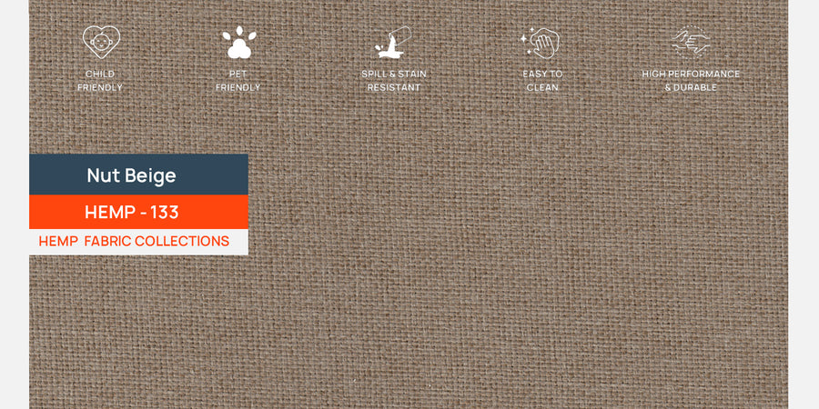 Quba Fabric 3 Seater Sofa In Nut Beige Colour - Febonic Living