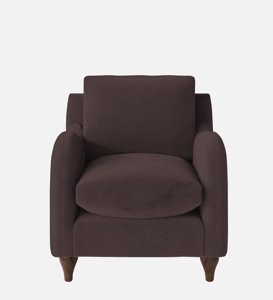 Sally Velvet 1 Seater Sofa In Mocha Brown Colour - Febonic Living