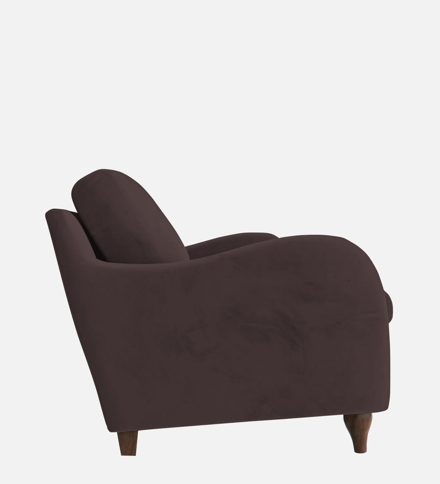 Sally Velvet 1 Seater Sofa In Mocha Brown Colour - Febonic Living