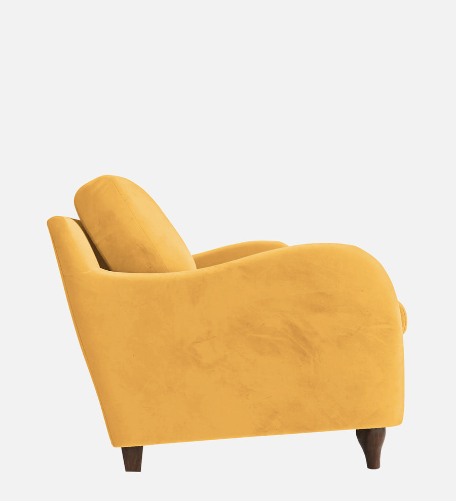 Sally Velvet 1 Seater Sofa In Turmeric Yellow Colour - Febonic Living
