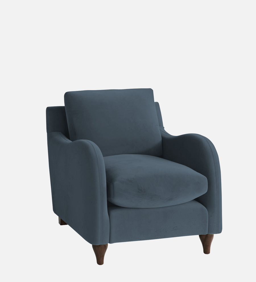 Sally Velvet 1 Seater Sofa In Oxford Blue Colour - Febonic Living