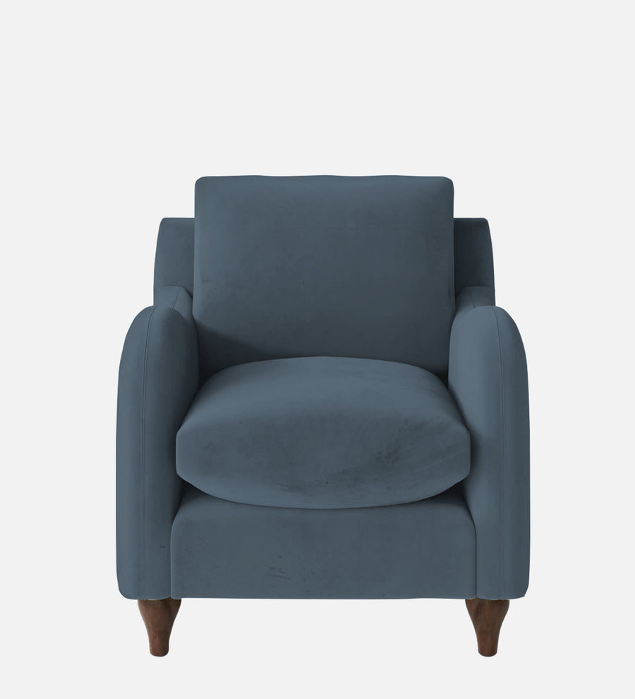 Sally Velvet 1 Seater Sofa In Oxford Blue Colour - Febonic Living