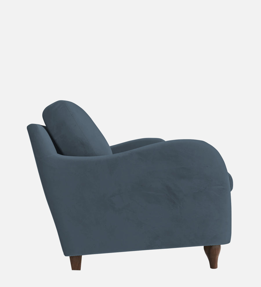 Sally Velvet 1 Seater Sofa In Oxford Blue Colour - Febonic Living