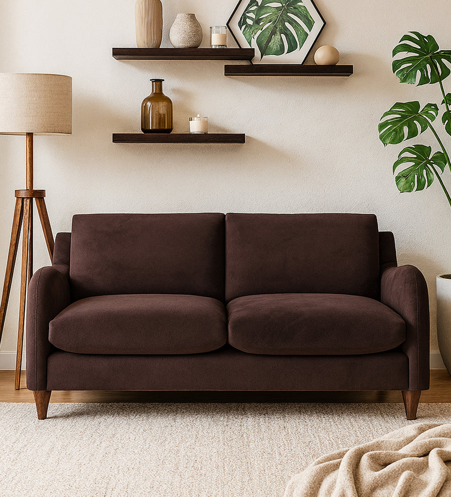 Sally  2 Seater Velvet Sofa - Mocha Brown by Febonic Living
