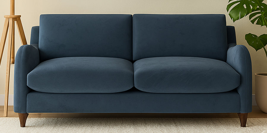 Sally Velvet 2 Seater Sofa In Oxford Blue Colour - Febonic Living