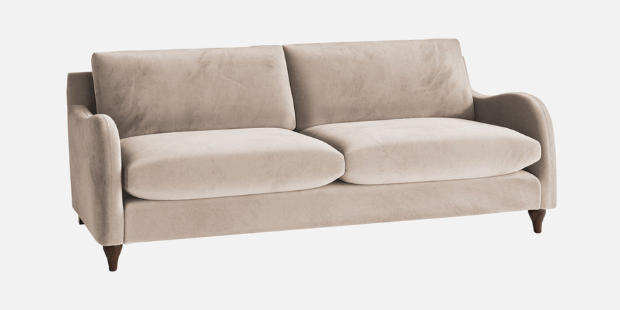 Sally Velvet 3 Seater Sofa In Camel Beige Colour - Febonic Living