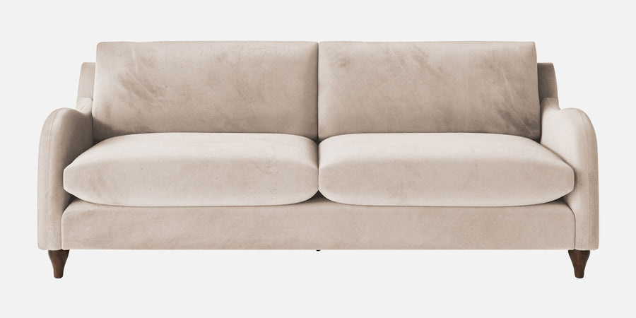 Sally Velvet 3 Seater Sofa In Camel Beige Colour - Febonic Living