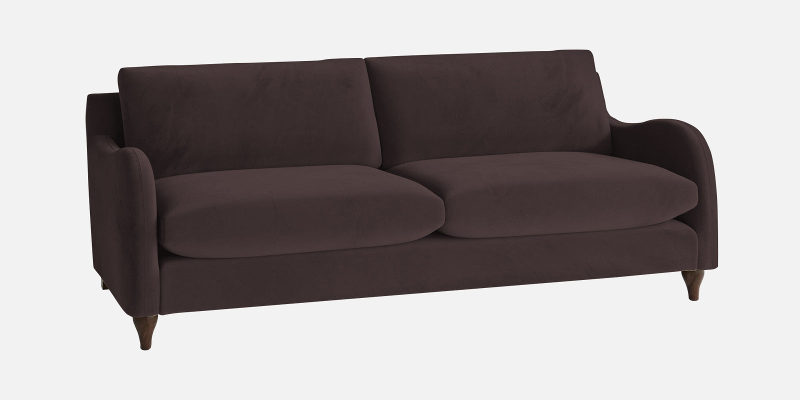 Sally Velvet 3 Seater Sofa In Mocha Brown Colour