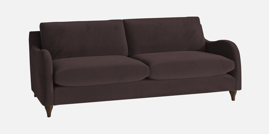 Sally Velvet 3 Seater Sofa In Mocha Brown Colour - Febonic Living