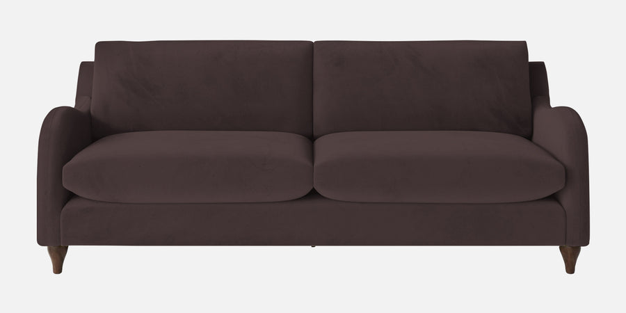 Sally Velvet 3 Seater Sofa In Mocha Brown Colour - Febonic Living