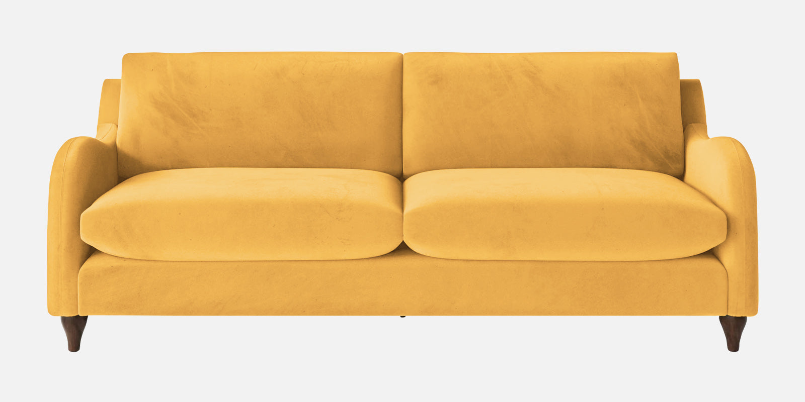 Sally Velvet 3 Seater Sofa In Turmeric Yellow Colour