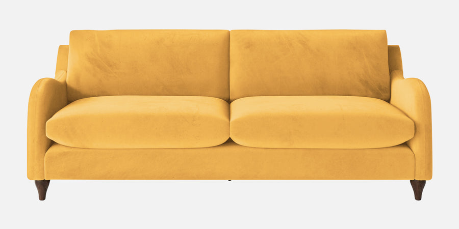 Sally Velvet 3 Seater Sofa In Turmeric Yellow Colour - Febonic Living