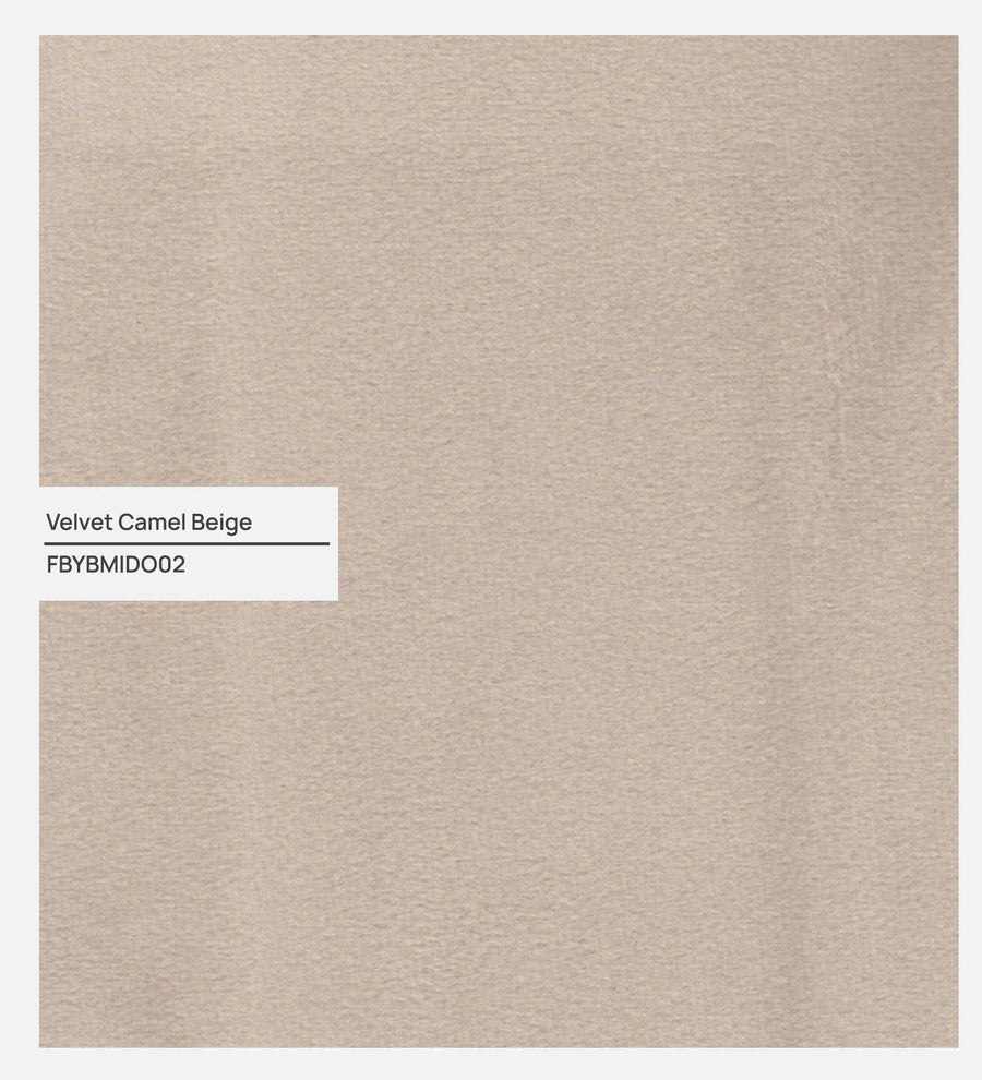 Makou Velvet Chaise Lounger In Camel Beige Colour - Febonic Living