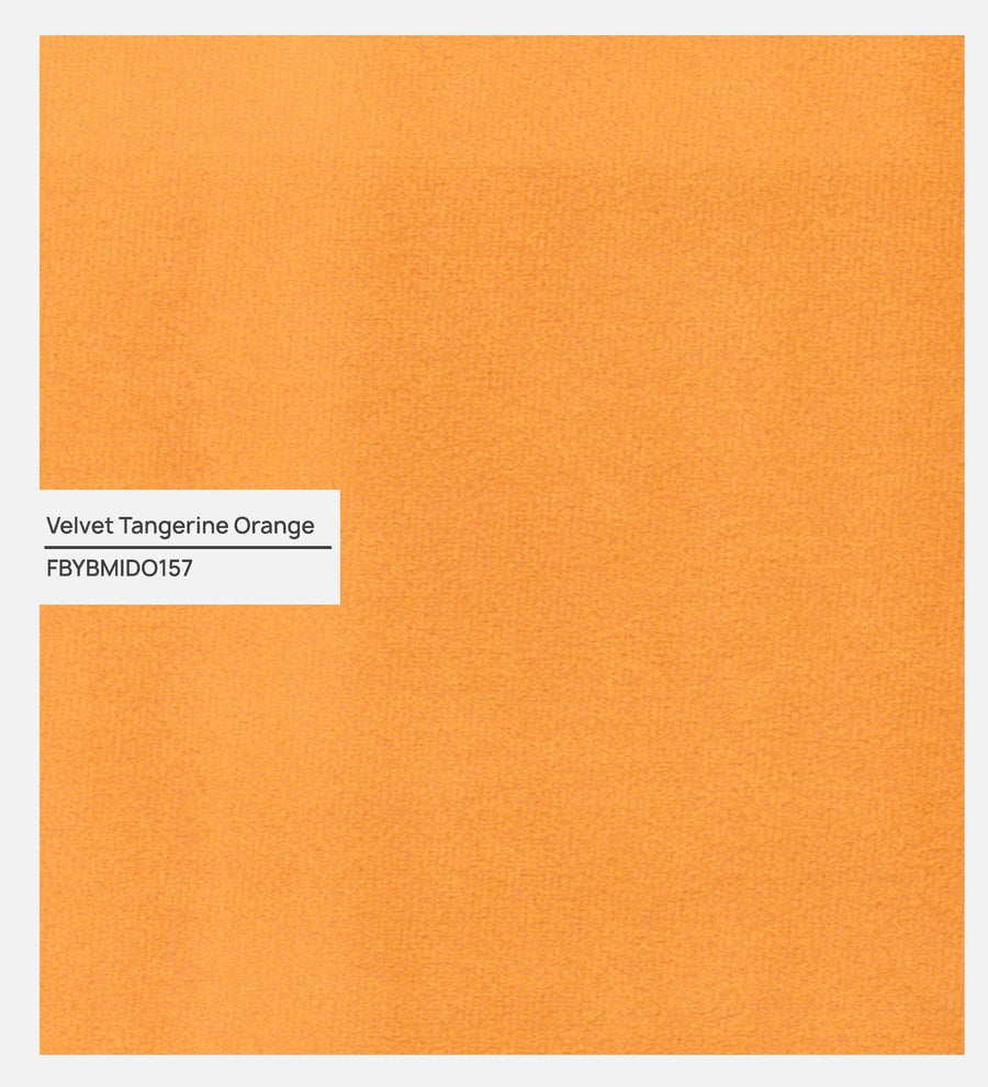 Cely Velvet Lhs Chaise Lounger In Tangerine Orange Colour - Febonic Living