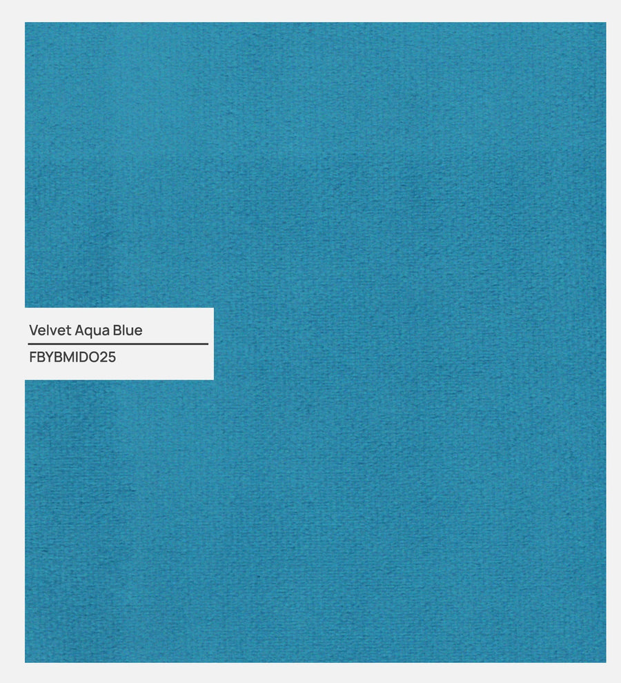 Jovi Velvet Upholstered Queen Size Bed In Aqua Blue Colour - Febonic Living