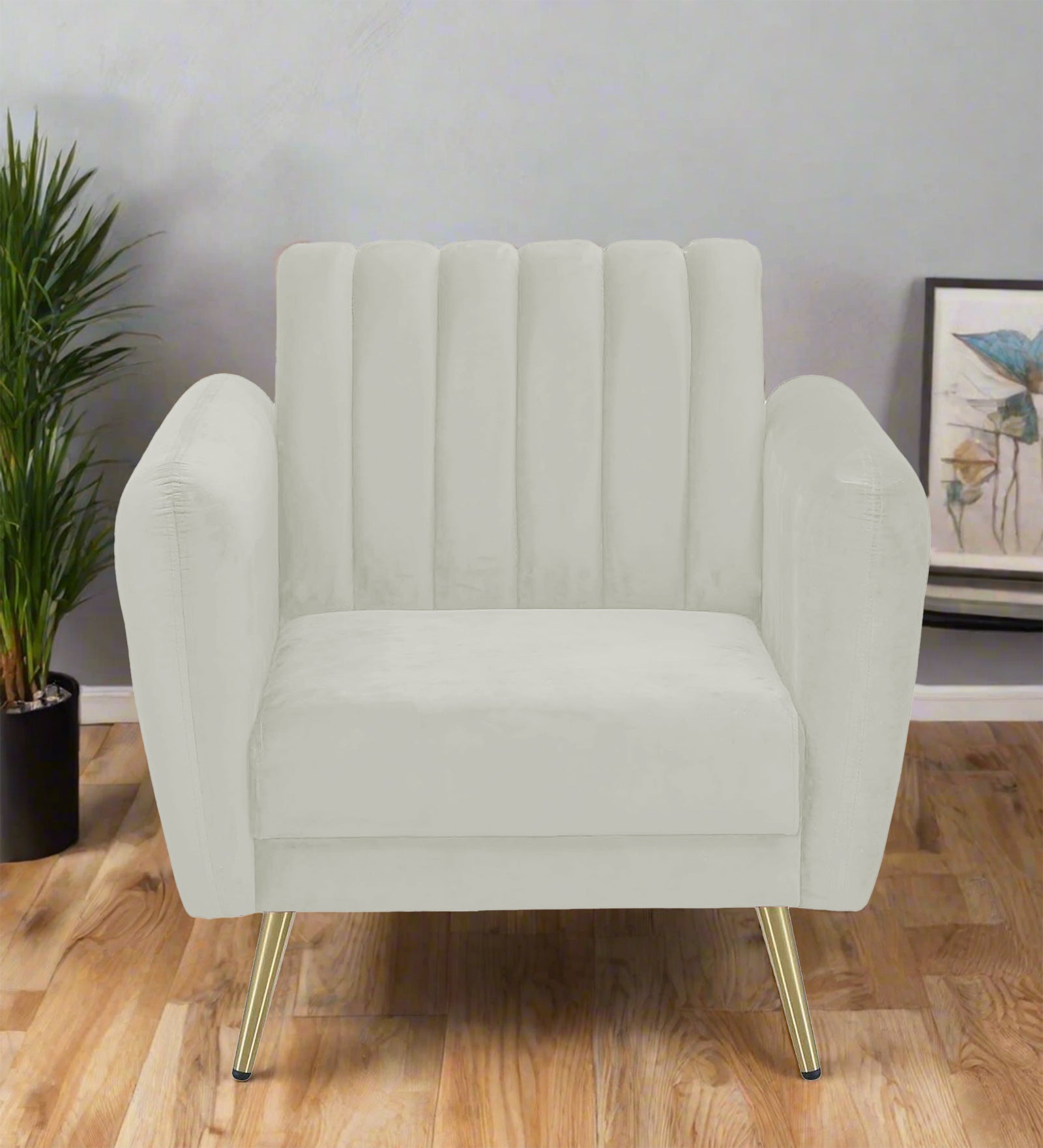 Fidel Velvet 1 Seater Sofa In Bone Grey Colour - Febonic Living