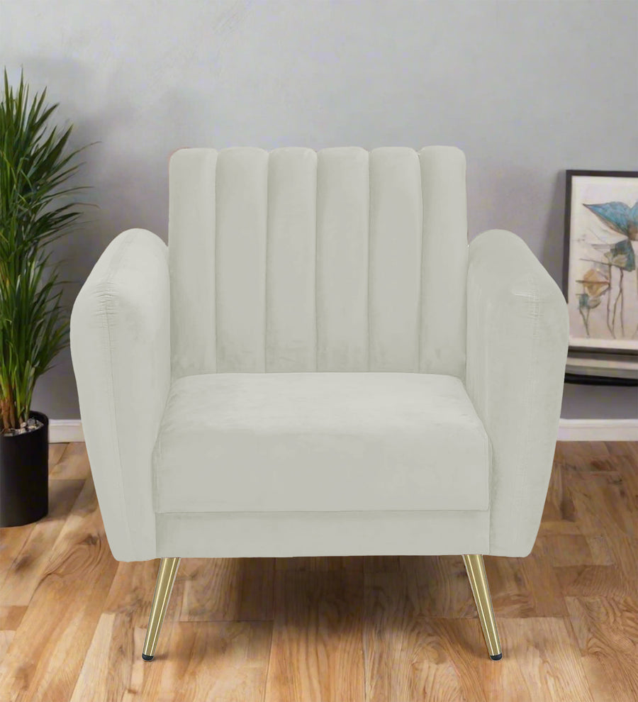 Fidel  1 Seater Velvet Sofa - Bone Grey by Febonic Living