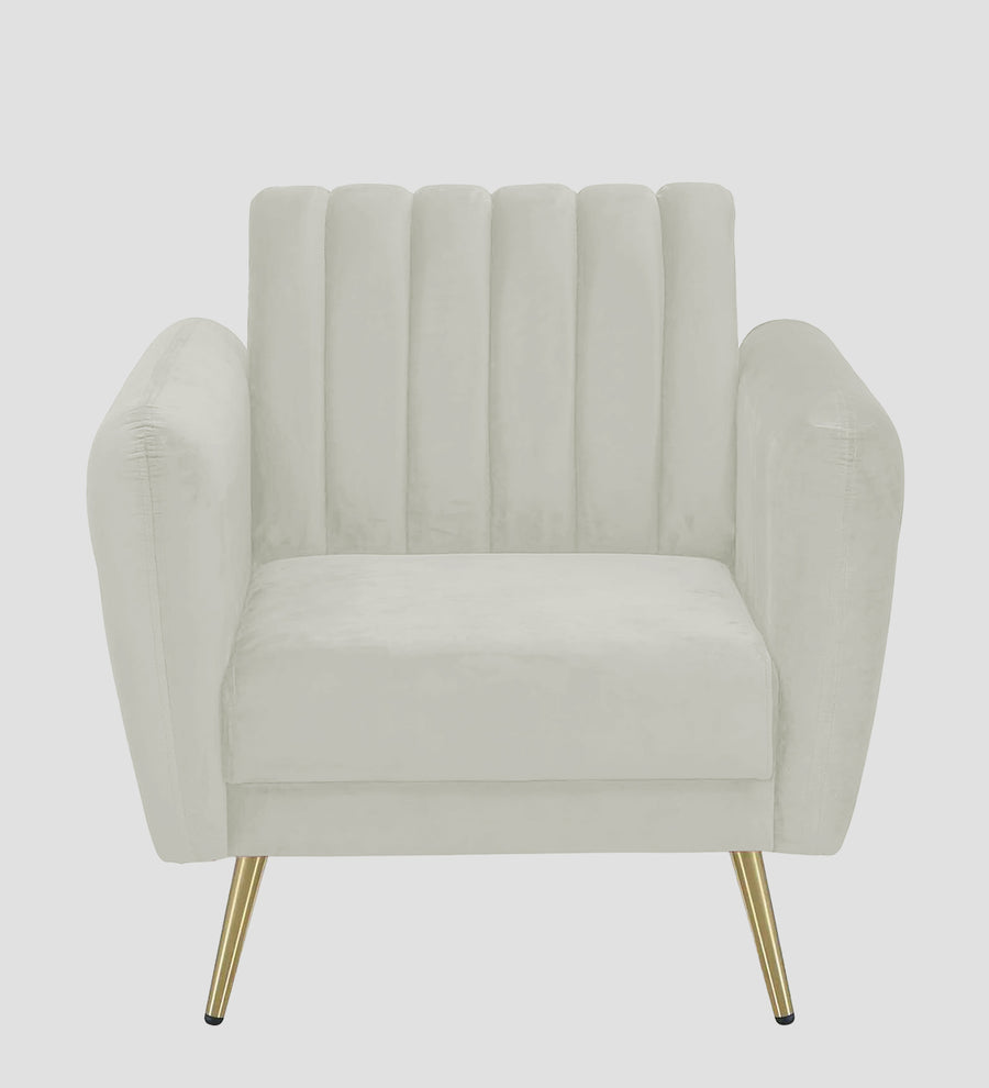Fidel Velvet 1 Seater Sofa In Bone Grey Colour - Febonic Living