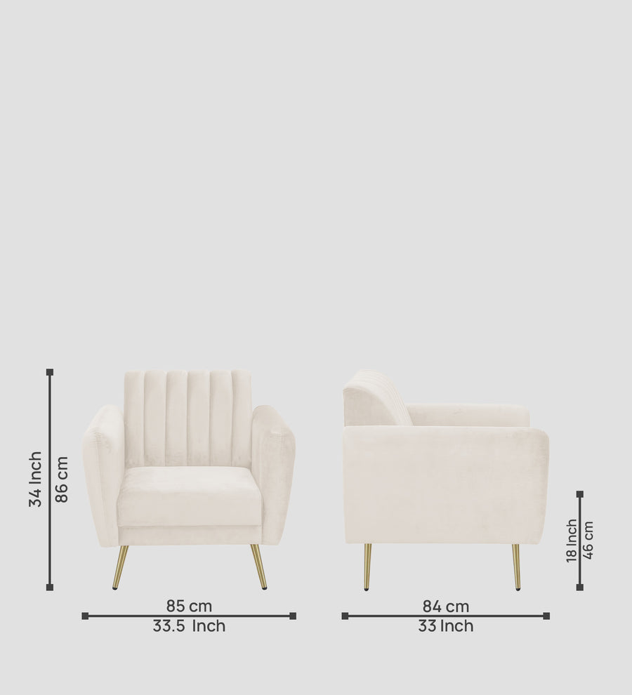 Fidel Velvet 1 Seater Sofa In Camel Beige Colour - Febonic Living