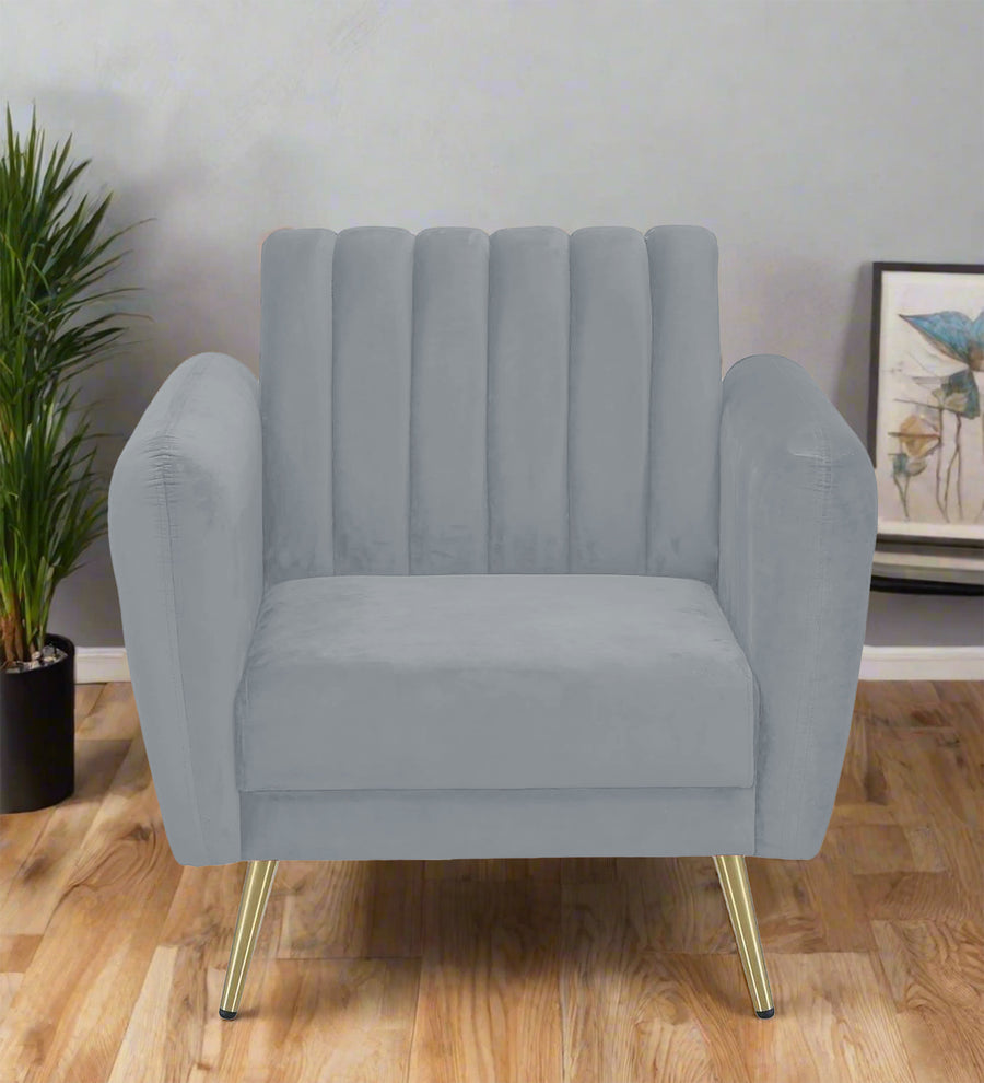 Fidel  1 Seater Velvet Sofa - Concrete Grey by Febonic Living