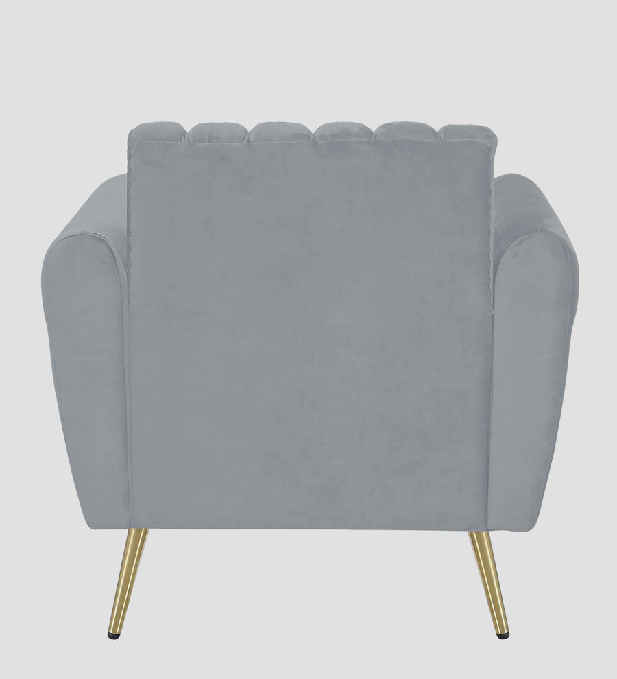 Fidel Velvet 1 Seater Sofa In Concrete Grey Colour - Febonic Living