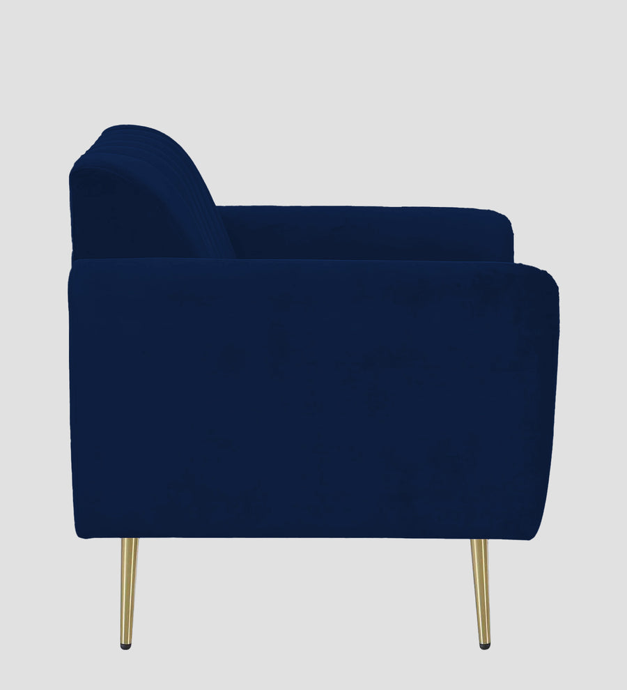 Fidel Velvet 1 Seater Sofa In Dark Blue Colour - Febonic Living