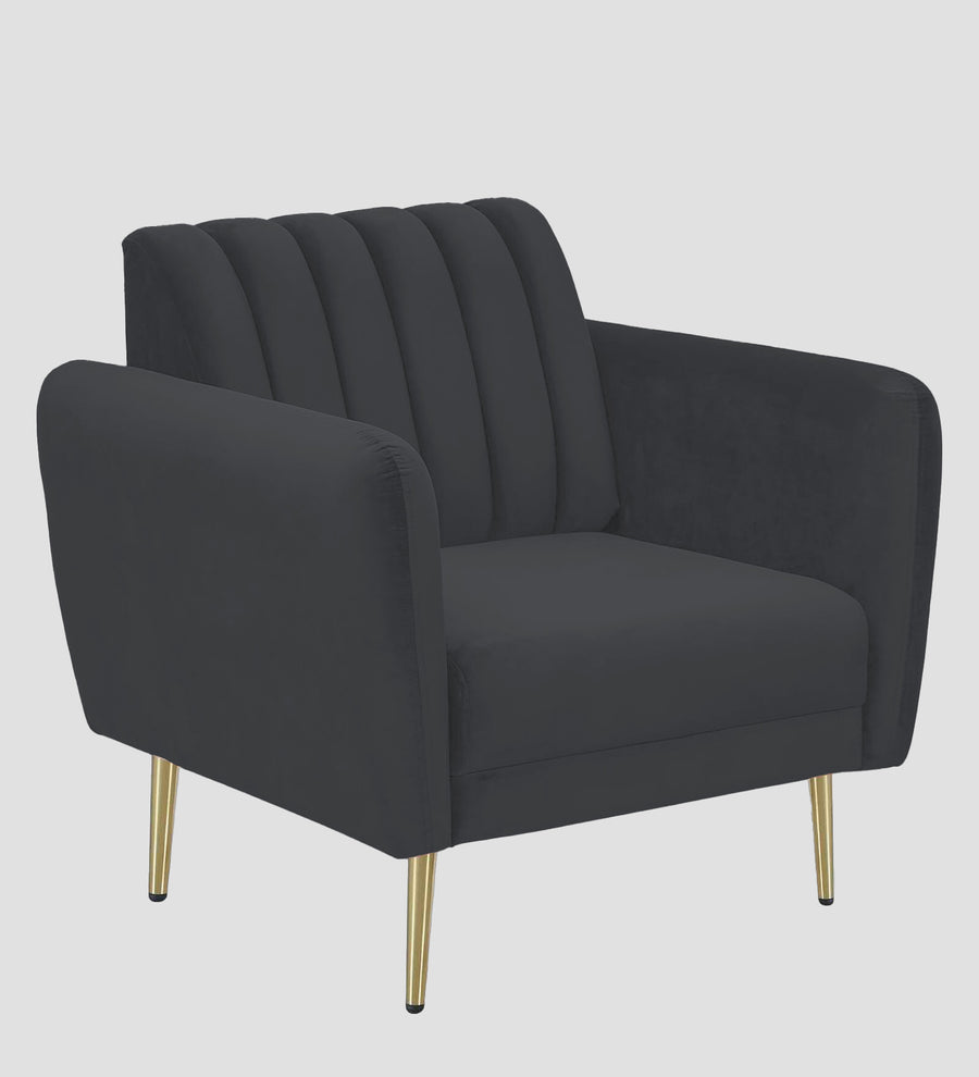 Fidel Velvet 1 Seater Sofa In Davy Grey Colour - Febonic Living