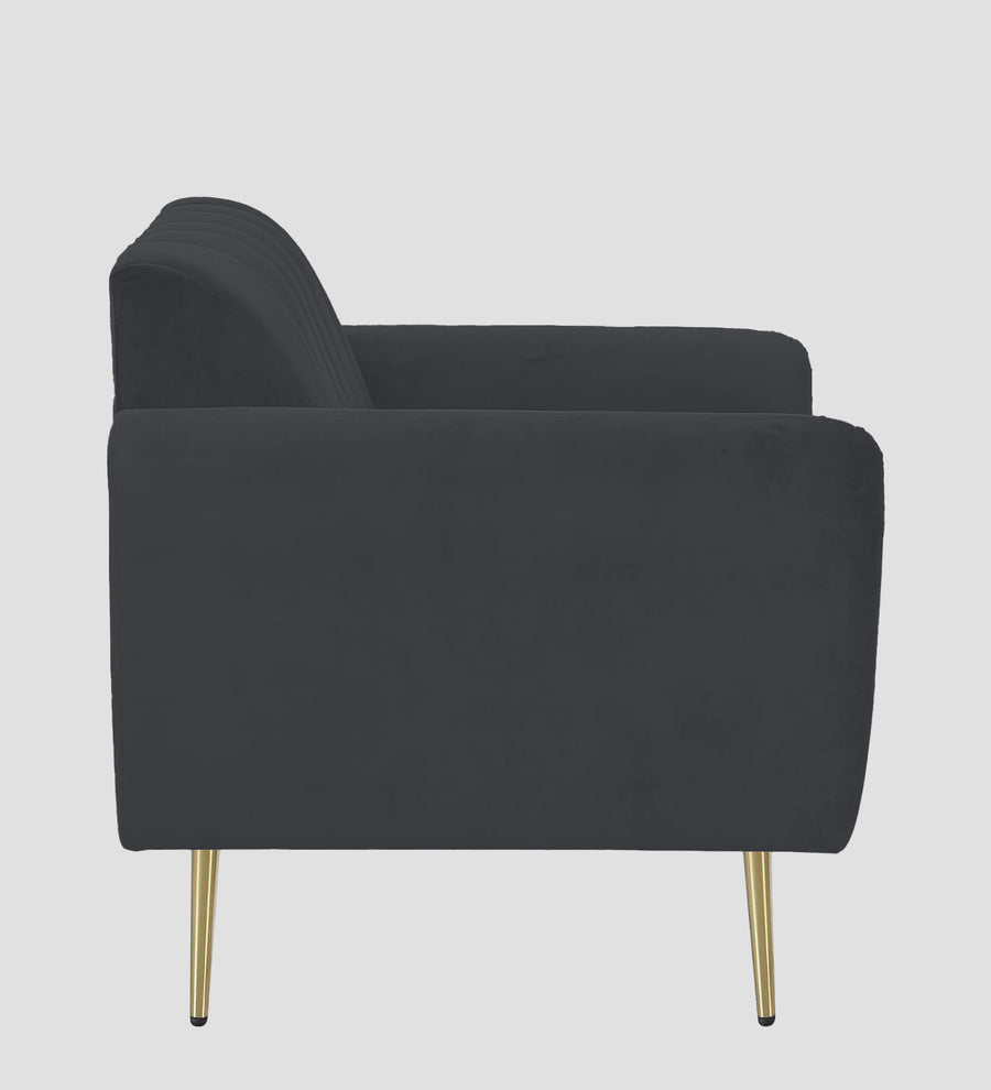 Fidel Velvet 1 Seater Sofa In Davy Grey Colour - Febonic Living