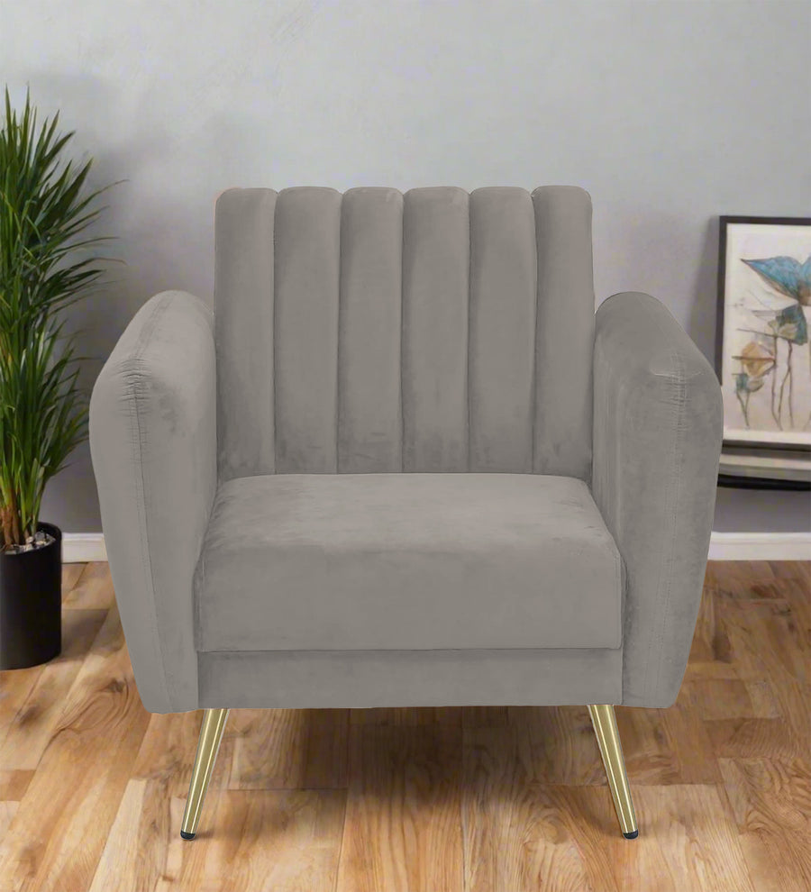 Fidel  1 Seater Velvet Sofa - Echo Grey by Febonic Living
