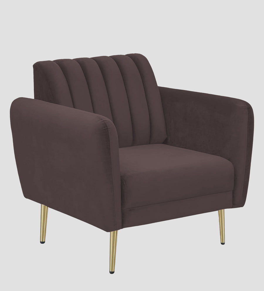 Fidel Velvet 1 Seater Sofa In Mocha Brown Colour - Febonic Living