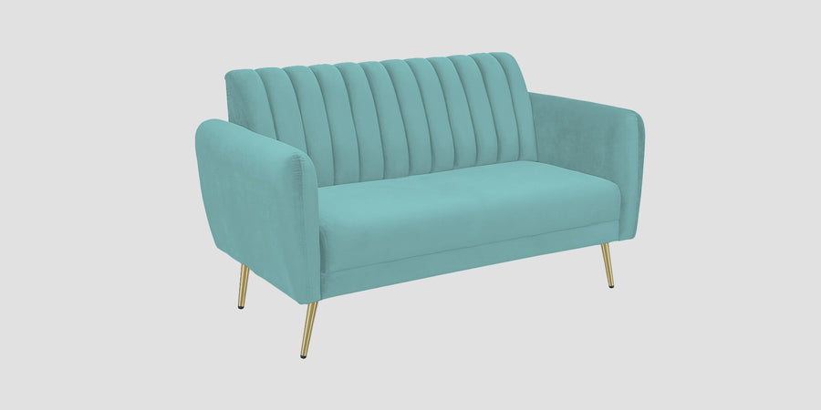 Fidel Velvet 2 Seater Sofa In Barmunda Aqua Colour - Febonic Living