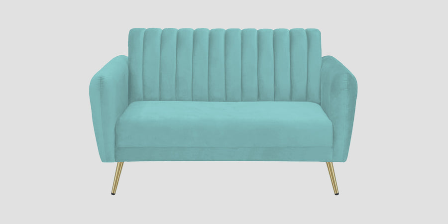 Fidel Velvet 2 Seater Sofa In Barmunda Aqua Colour - Febonic Living