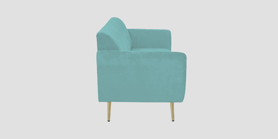Fidel Velvet 2 Seater Sofa In Barmunda Aqua Colour - Febonic Living