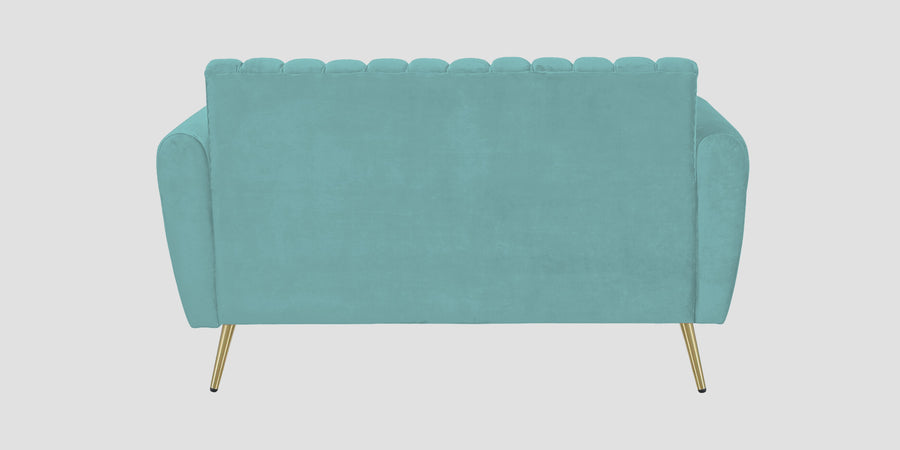 Fidel Velvet 2 Seater Sofa In Barmunda Aqua Colour - Febonic Living