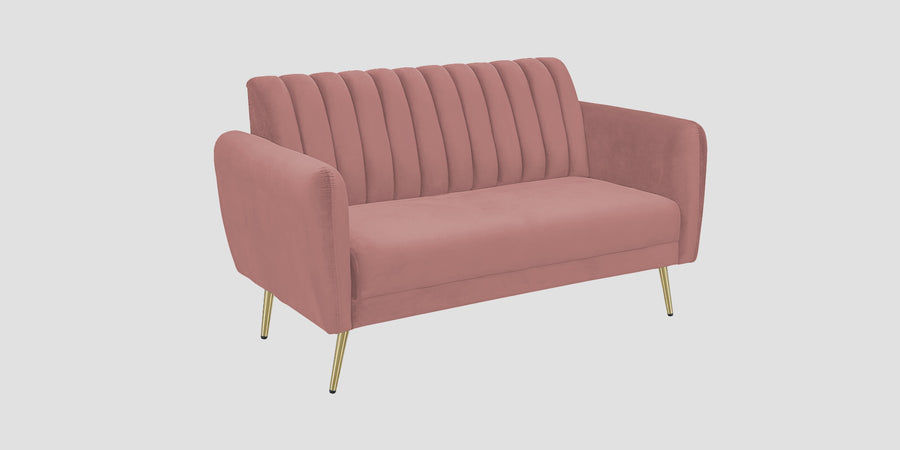 Fidel Velvet 2 Seater Sofa In Blush Pink Colour - Febonic Living