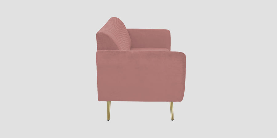 Fidel Velvet 2 Seater Sofa In Blush Pink Colour - Febonic Living