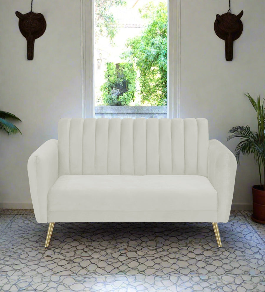 Fidel  2 Seater Velvet Sofa - Bone Grey by Febonic Living