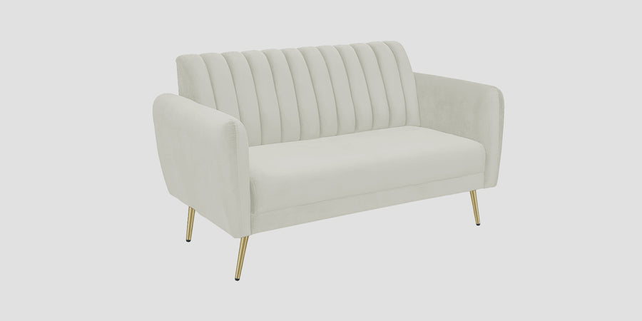 Fidel Velvet 2 Seater Sofa In Bone Grey Colour - Febonic Living