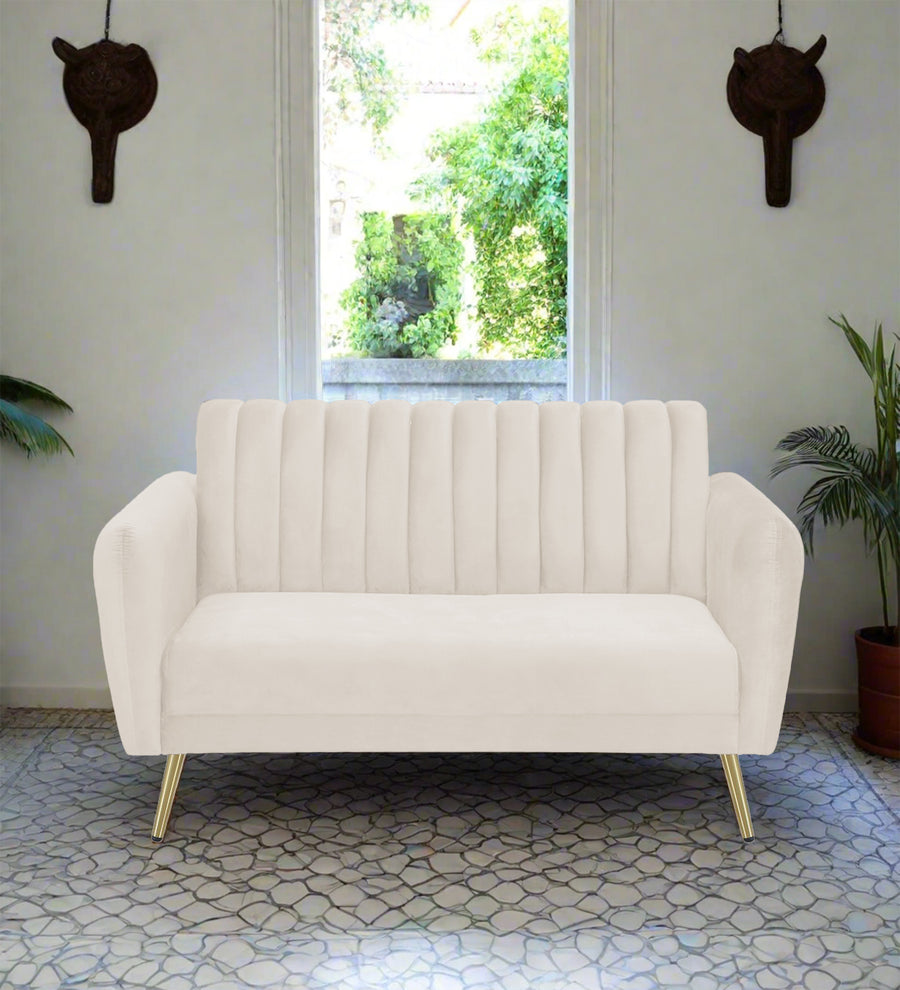 Fidel  2 Seater Velvet Sofa - Camel Beige by Febonic Living